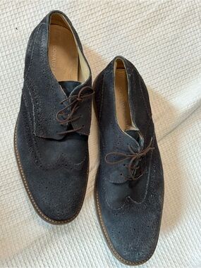 Donald J. Pliner Men’s Black Suede Wingtip Oxfords